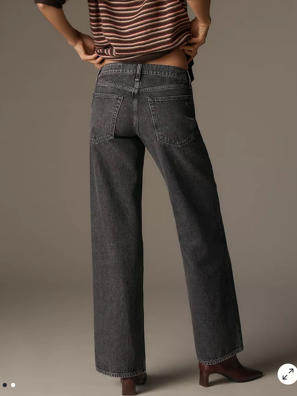 Rag & Bone Saige Low Rise Straight Leg Jeans Black Wash Size 28 NWOT - Picture 2 of 10